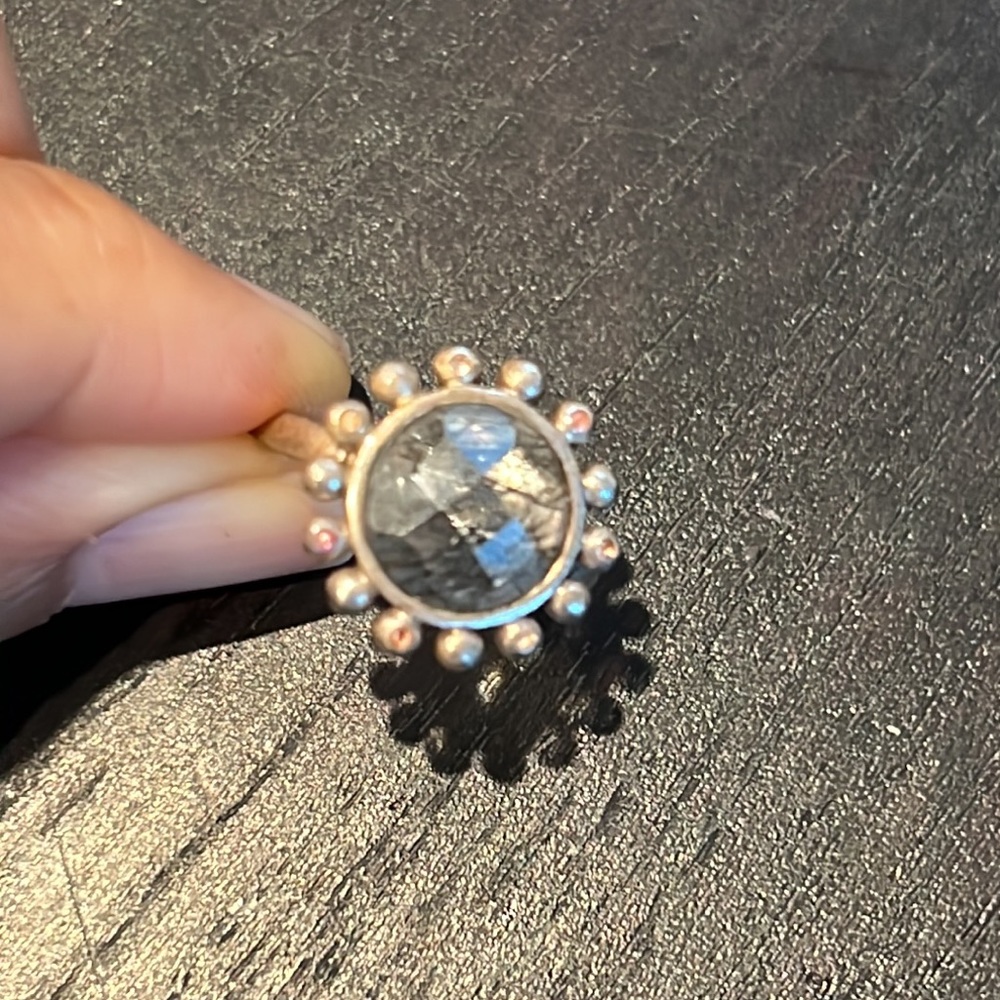 Quartz With Black Specks Statement Ring - image 4